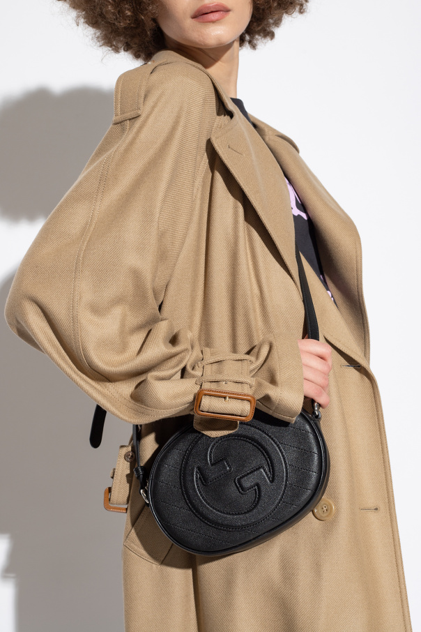 GG BLONDIE SMALL 21 SHOULDER BAG IN DARK PINK CALFSKIN